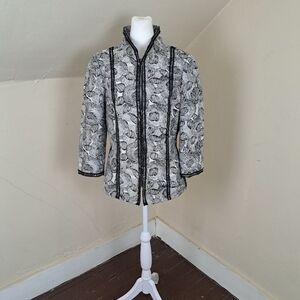 Andrew Gn Suit Jacket Black/White Size 40(M)